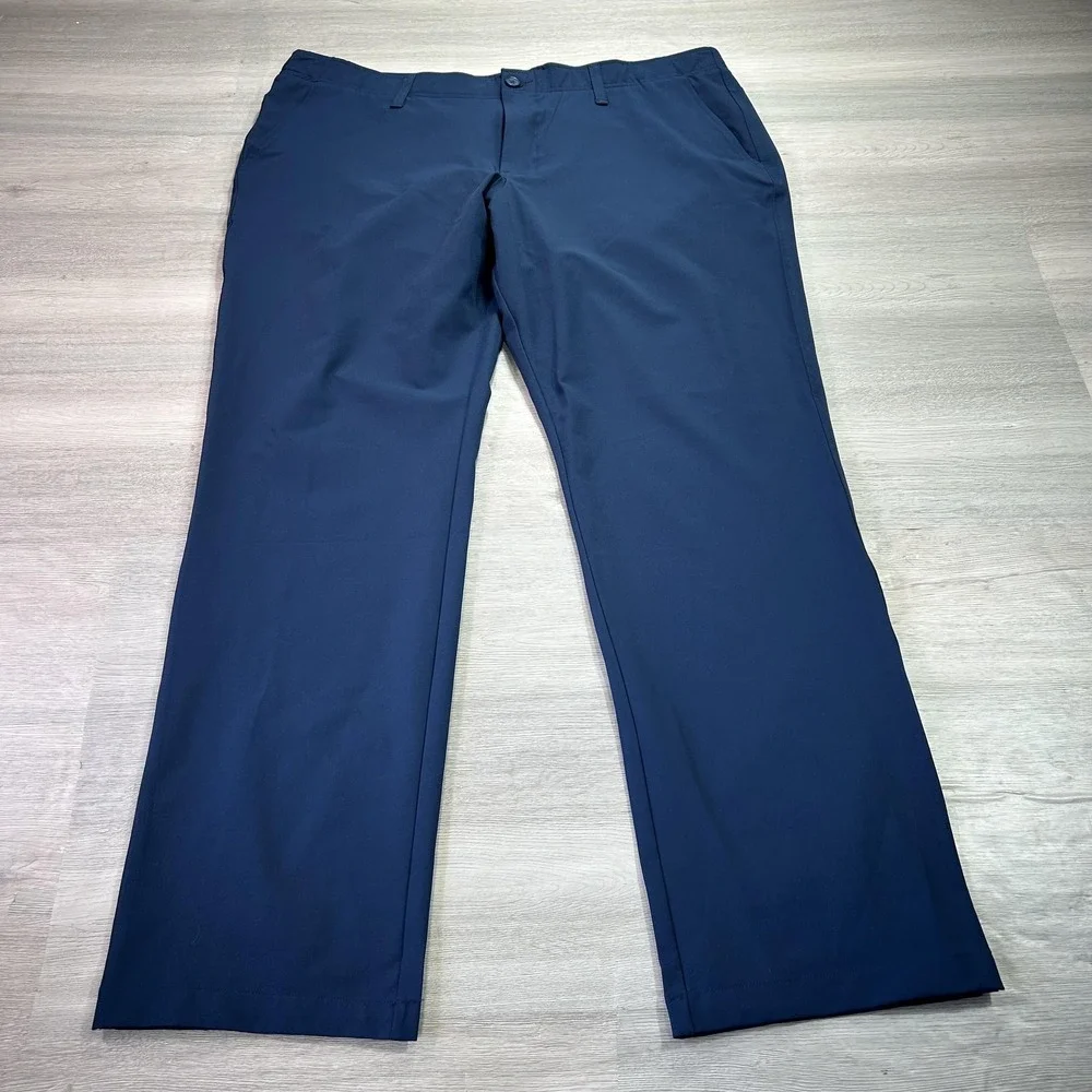 Under Armour Drive Golf Pants Mens 40x32 Navy Blue Performance Chino 1364407‎